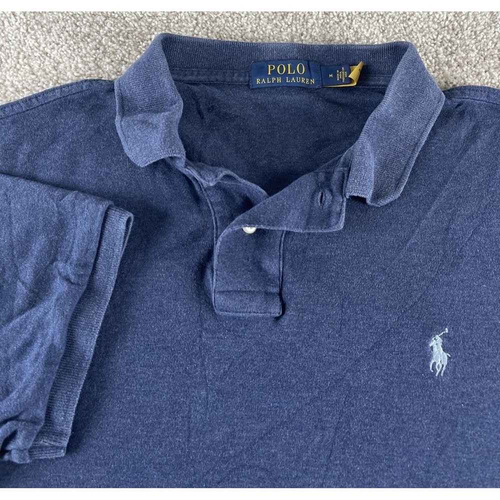 Polo Ralph Lauren Solid Blue Color Rush Polo Mens M Relaxed Fit Blue Pony Cotton